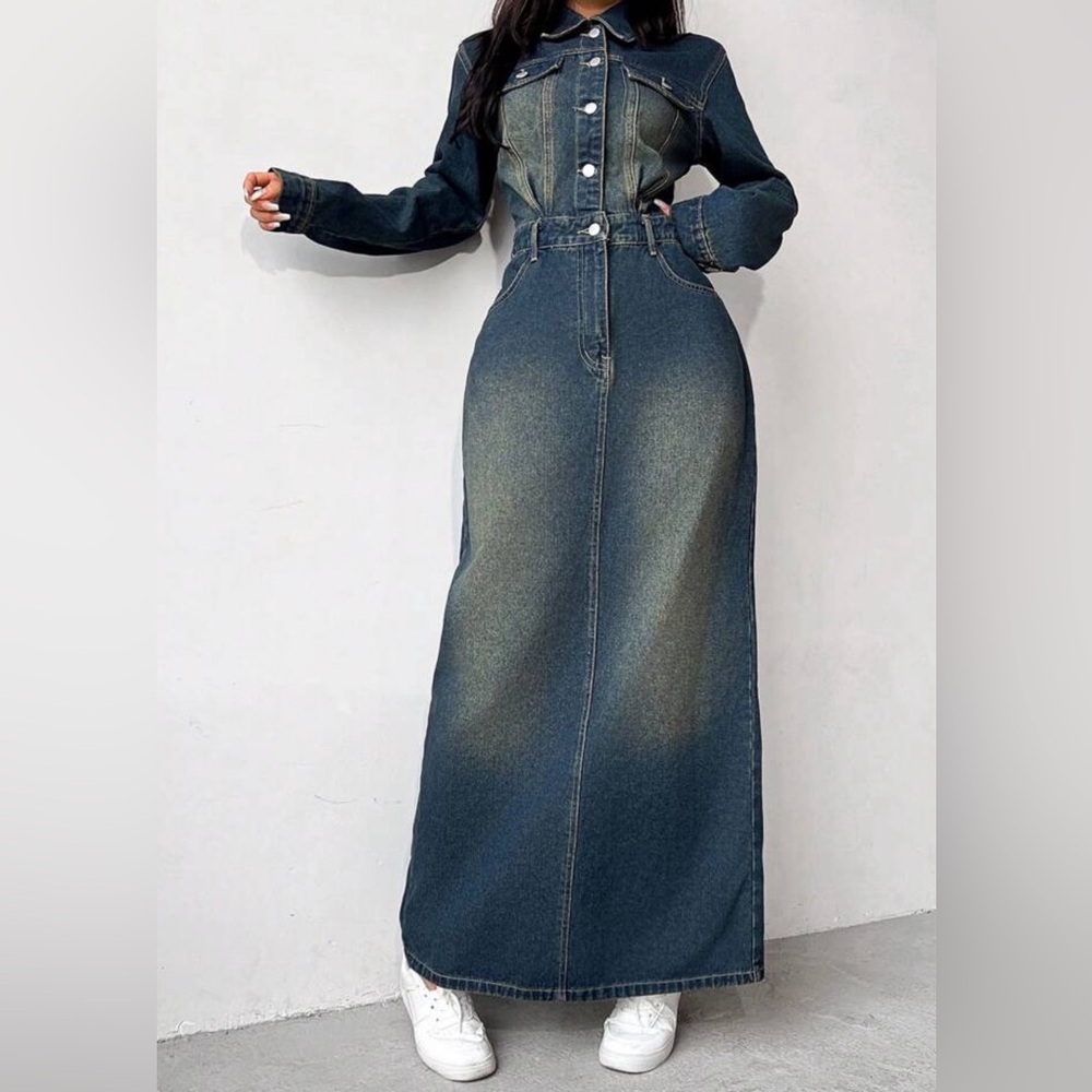 Women's Denim Maxi Dress